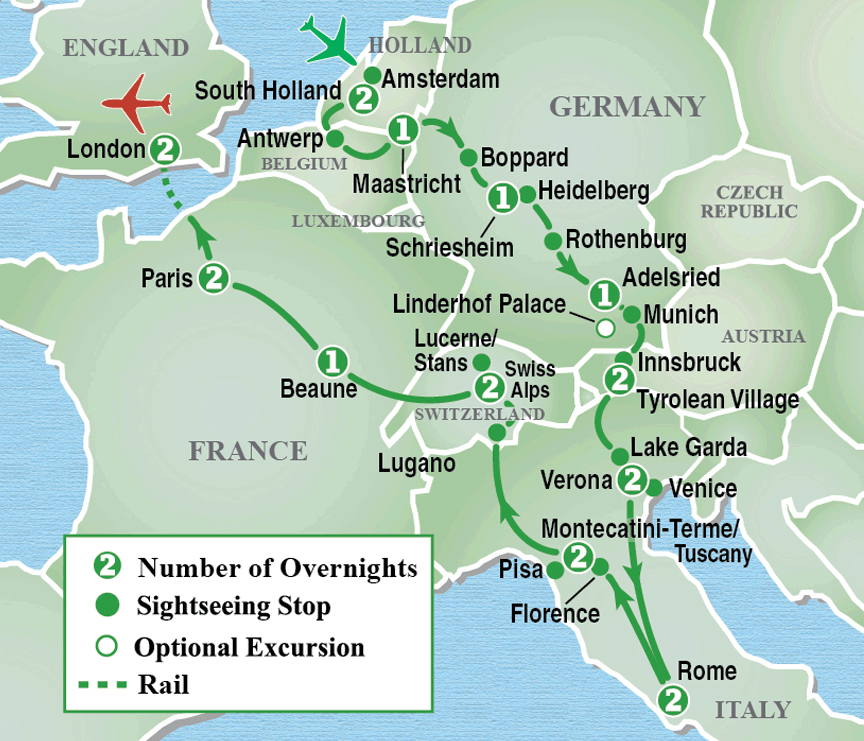 tours map europe