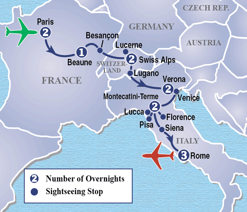 Paris Tuscany Rome Tour Itinerary Detail Image Tours European Tours Since 1939